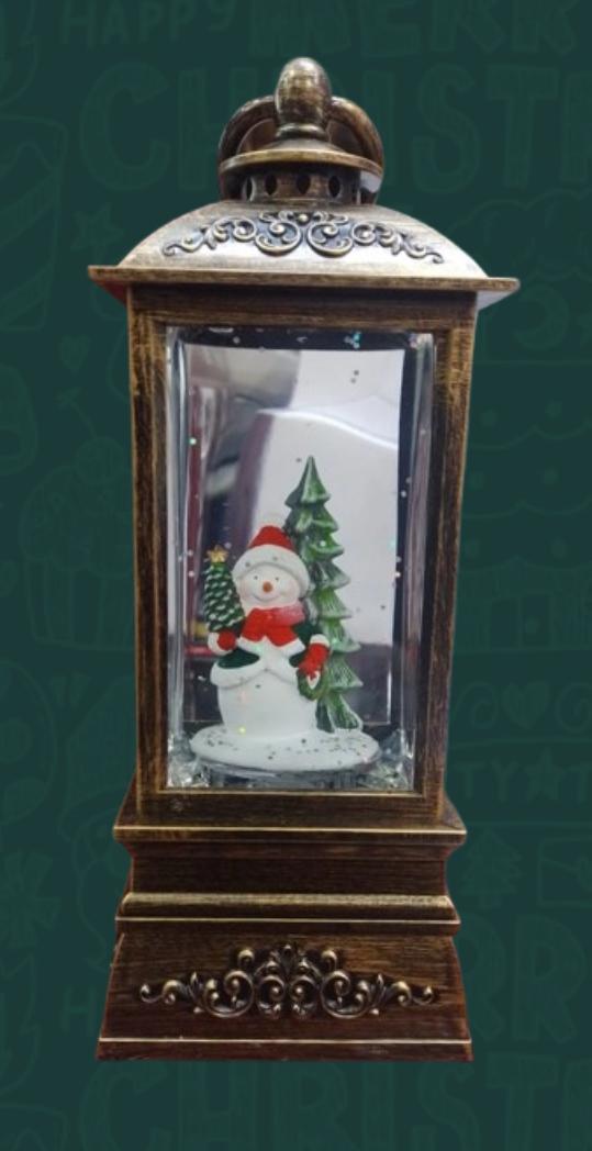 farol de decoración navideña con árbol